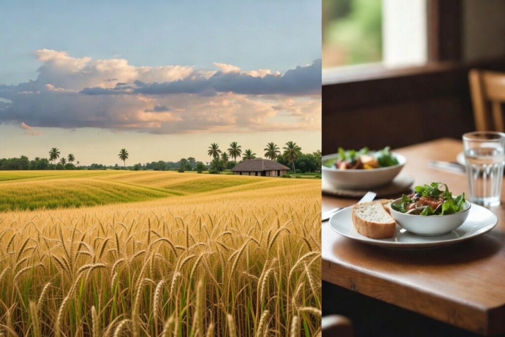 Puresto Farms Ethical sourcing Close-up of raw, whole ingredients sourced ethically from sustainable farms.