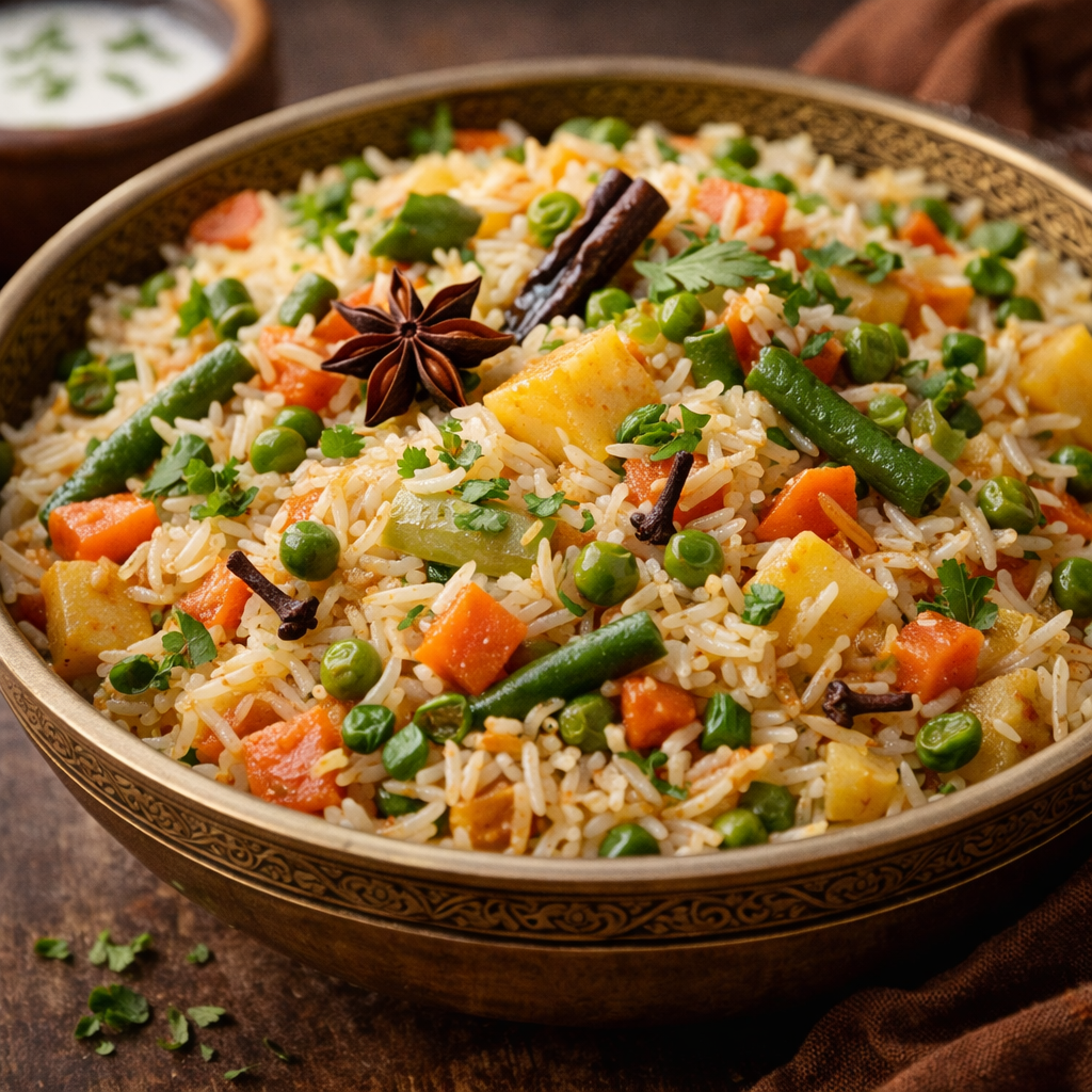 vegetable pulao recipe with Honesto basmati rice and vegetables