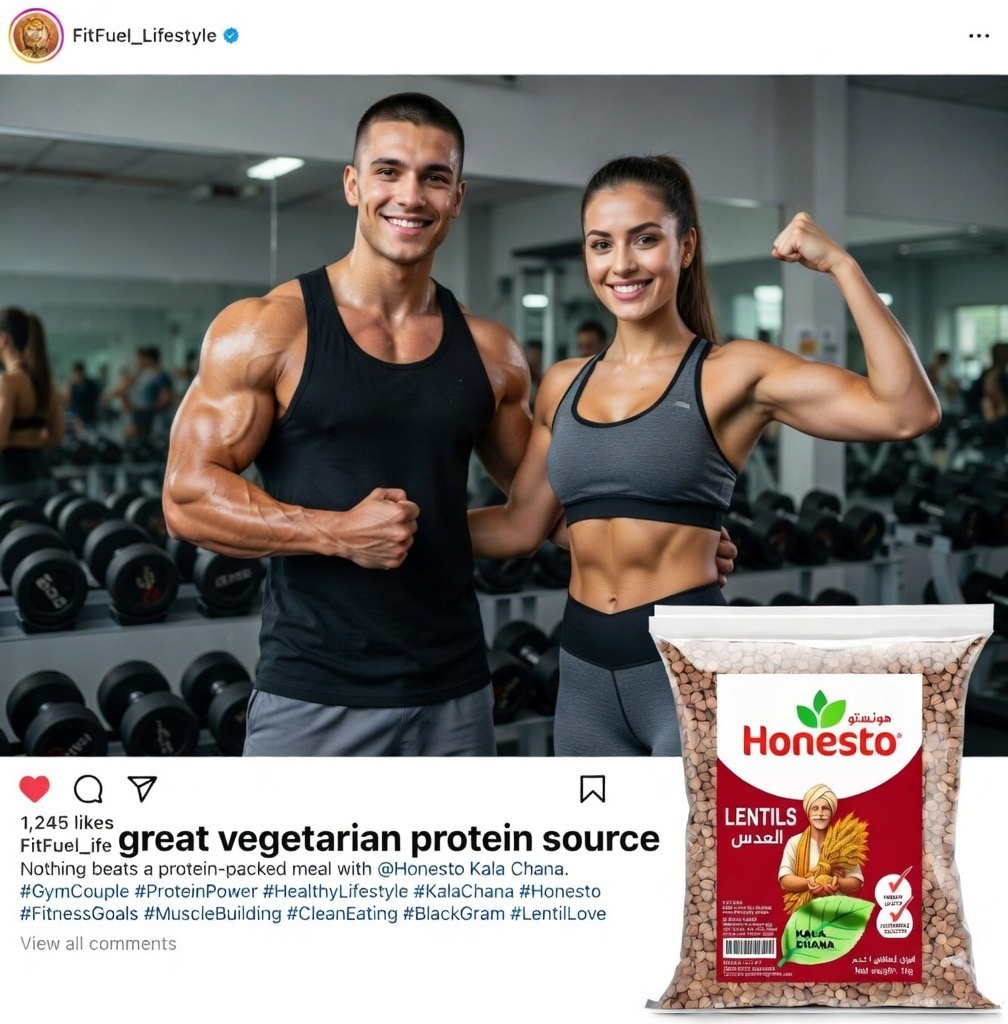 Honesto Black Chana 1kg, great source of protein. black Chickpea.