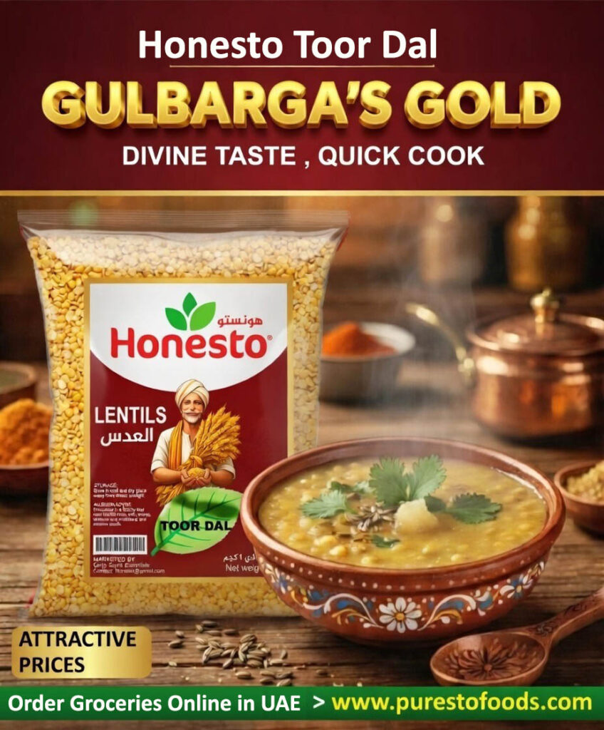 toor dal, gulbarga gold. Honesto brand