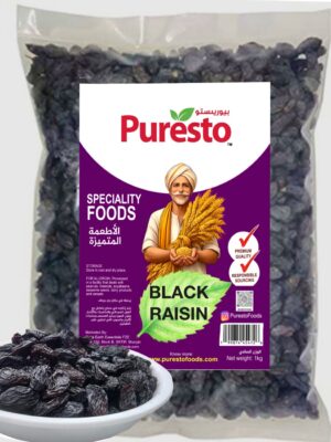 Premium black raisins from Puresto foods