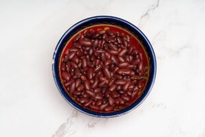 Top view of Red Kidney Beans Premium 1kg pack - Puresto Foods pure rajma